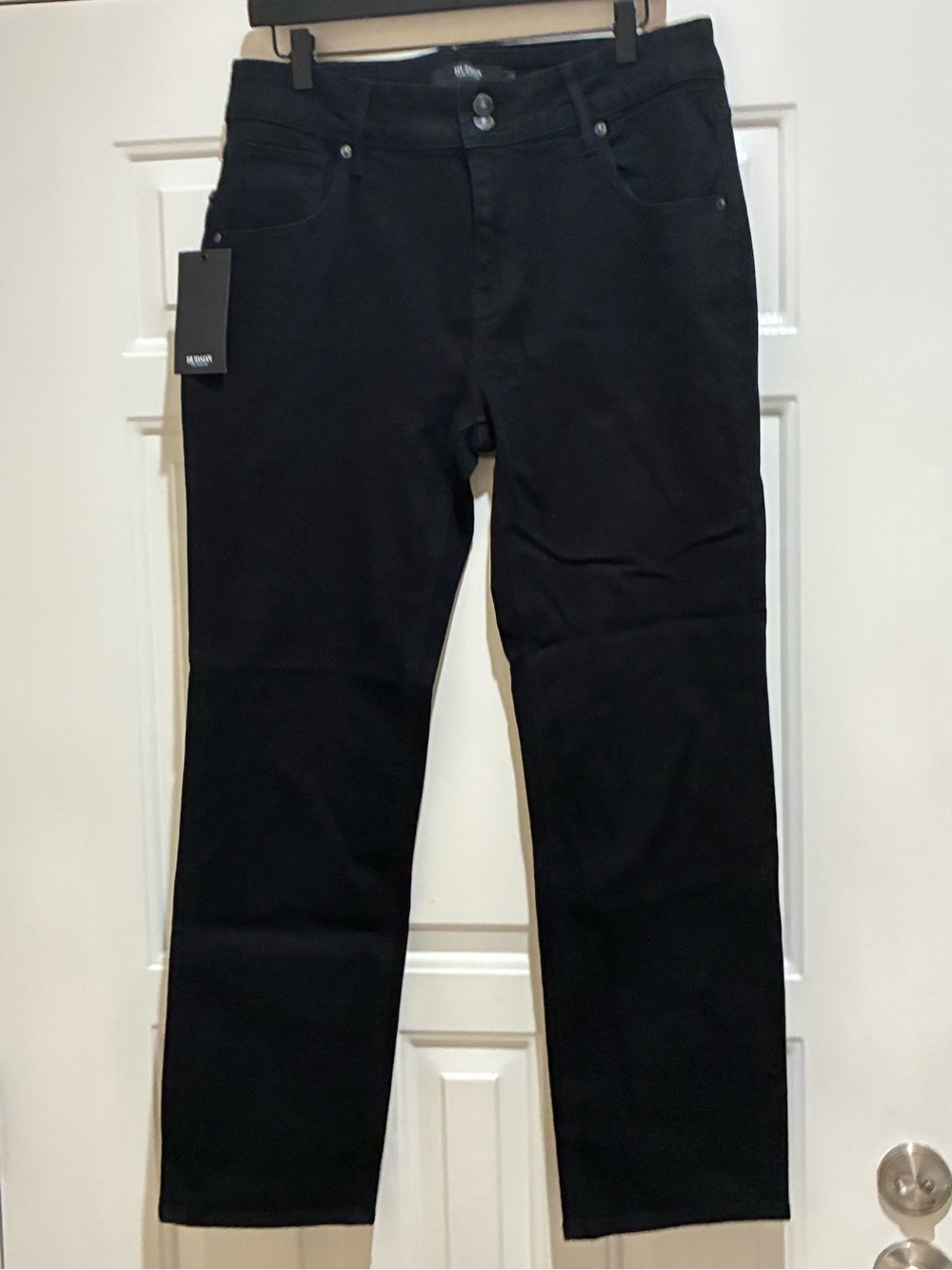 Hudson black straight leg jeans